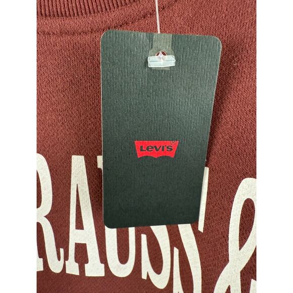 Levi's Relaxed Fit Graphic Andorra Crewneck Sweatshirt Maroon Size XL - Picture 7 of 14